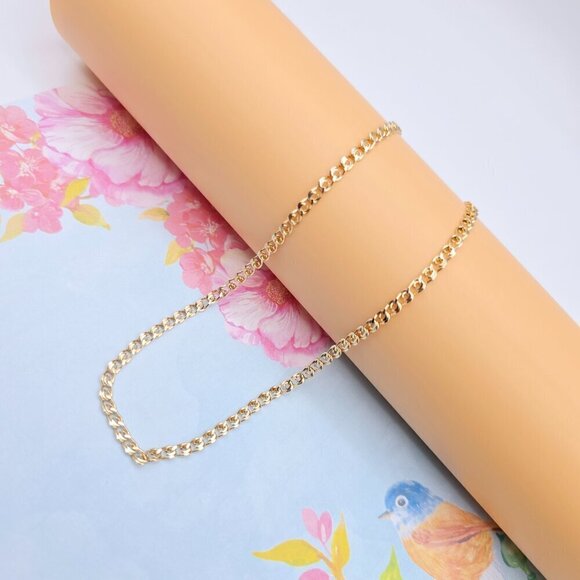 Classic Rose Gold Curb Chain Necklace for Men & Women, 19.7 Inch, XPNL0092 - Picture 8 of 12